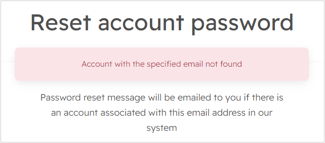 Account not found error Account not found error