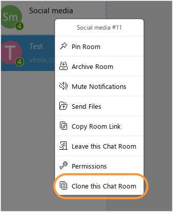 Clone the chat room Clone the chat room
