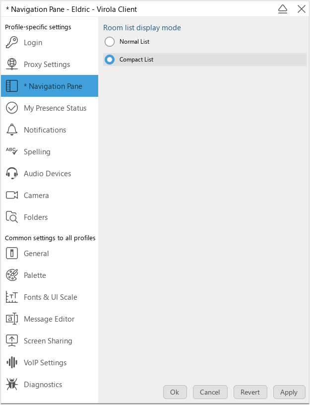 Navigation panel view Navigation panel view