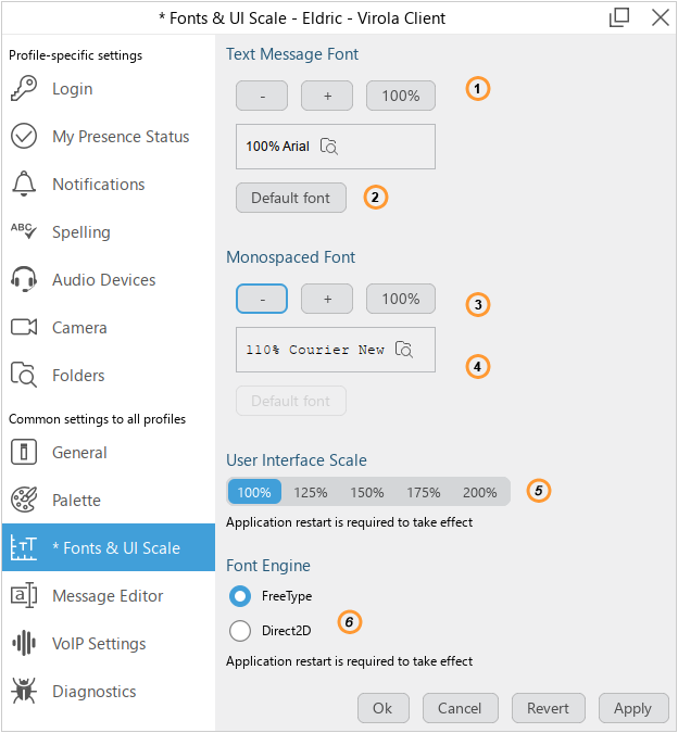 Fonts and UI Scale Fonts and UI Scale