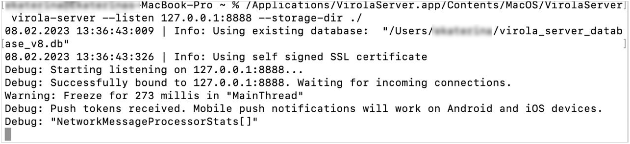 Installation of VirolaServer on MacOS Installation of VirolaServer on MacOS